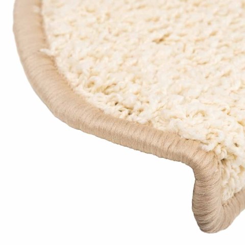 VidaXL Maty na schody 30 szt. 65x21x4 cm Kremowe półokrągłe duże