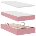 VidaXL Łóżko z paskami LED Z zagłówkiem Różowy 180 x 200 cm Aksamit