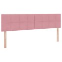 VidaXL Łóżko z paskami LED Z zagłówkiem Różowy 180 x 200 cm Aksamit