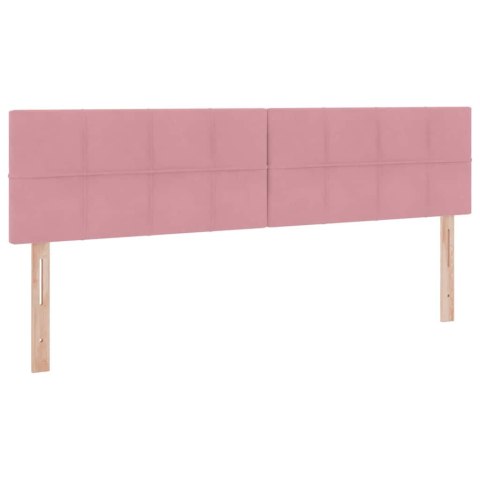 VidaXL Łóżko z paskami LED Z zagłówkiem Różowy 180 x 200 cm Aksamit