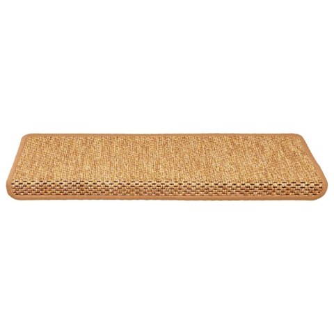 VidaXL Samoprzylepne nakładki na schody, 15 szt., 65x21x4cm, sisal