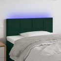 VidaXL Zagłówek do łóżka z LED, ciemnozielony, 80x5x78/88 cm, aksamit