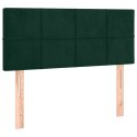 VidaXL Zagłówek do łóżka z LED, ciemnozielony, 80x5x78/88 cm, aksamit