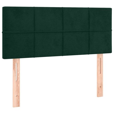 VidaXL Zagłówek do łóżka z LED, ciemnozielony, 80x5x78/88 cm, aksamit