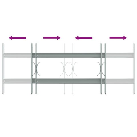 VidaXL Krata bezpieczeństwa do okien z 2 poprzeczkami 3 pcs 430-740 mm