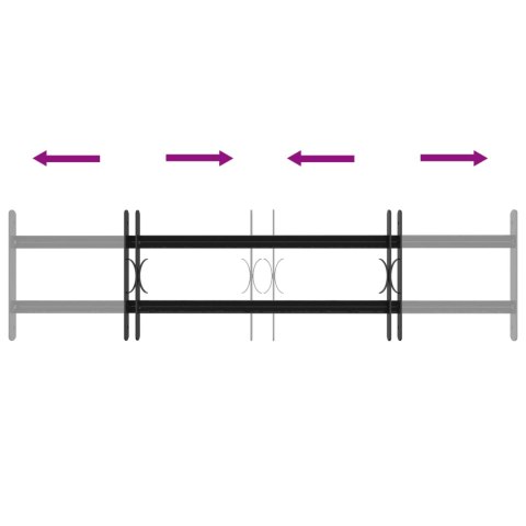 VidaXL Krata bezpieczeństwa do okien z 2 poprzeczkami 3 pcs 63-114 cm