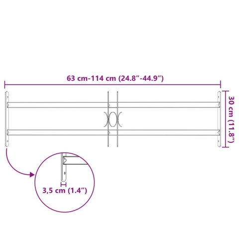 VidaXL Krata bezpieczeństwa do okien z 2 poprzeczkami 3 pcs 63-114 cm