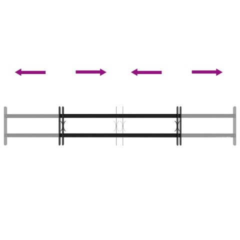 VidaXL Krata bezpieczeństwa do okien z 2 poprzeczkami 3 pcs 93-174 cm