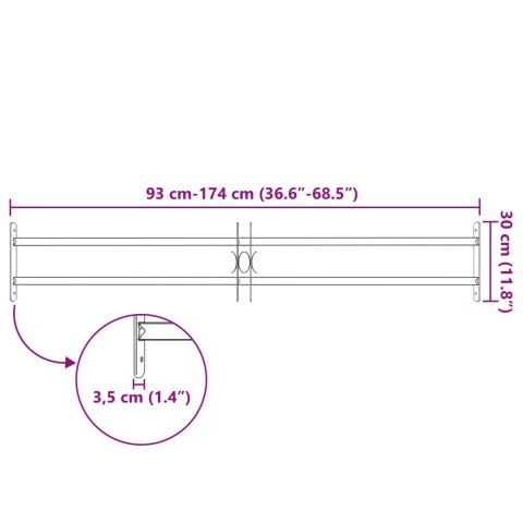 VidaXL Krata bezpieczeństwa do okien z 2 poprzeczkami 3 pcs 93-174 cm