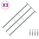 VidaXL Krata zabezpieczająca do okien z 3 poprzeczkami 3 pcs