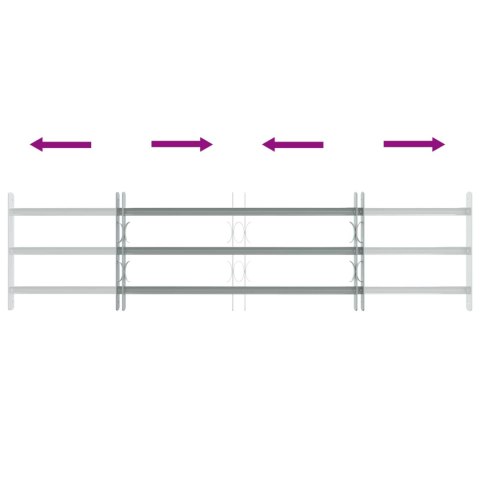 VidaXL Krata zabezpieczająca do okien z 3 poprzeczkami 3 pcs