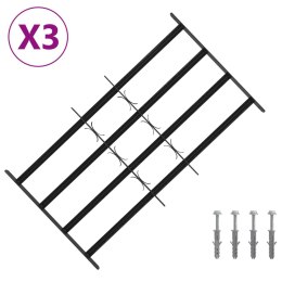 VidaXL Krata zabezpieczająca do okien z 4 poprzeczkami 3 pcs 63-114 cm