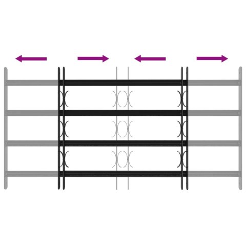 VidaXL Krata zabezpieczająca do okien z 4 poprzeczkami 3 pcs 63-114 cm