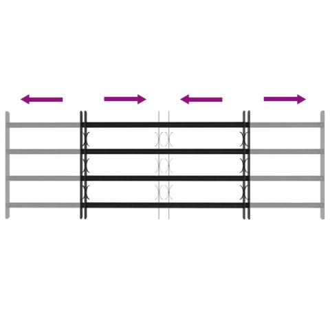 VidaXL Krata zabezpieczająca do okien z 4 poprzeczkami 3 pcs 93-174 cm