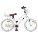 VidaXL Rower Dziecięcy 18 Cali dla dzieci w wieku 5-7 lat Biały