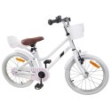VidaXL Rower Dziecięcy 18 Cali dla dzieci w wieku 5-7 lat Biały