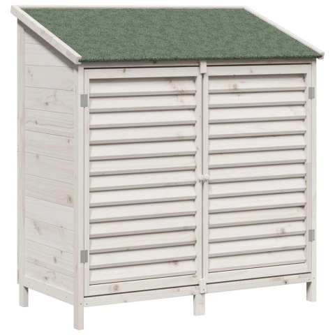VidaXL Shed ogrodowy Biały 106 x 56 x 113,5 cm Drewno Świerkowe