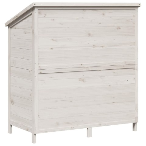 VidaXL Shed ogrodowy Biały 106 x 56 x 113,5 cm Drewno Świerkowe