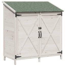 VidaXL Shed ogrodowy Biały 106 x 56 x 113,5 cm Drewno inżynieryjne