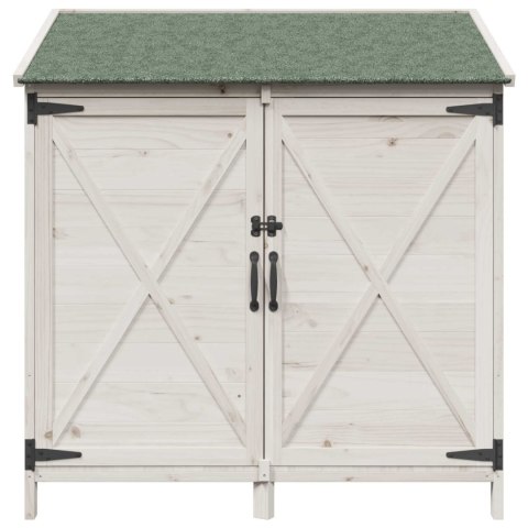 VidaXL Shed ogrodowy Biały 106 x 56 x 113,5 cm Drewno inżynieryjne