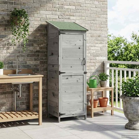VidaXL Shed ogrodowy Szary 59,5 x 56 x 176,5 cm Drewno inżynieryjne