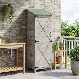 VidaXL Shed ogrodowy Szary 59,5 x 56 x 176,5 cm Drewno inżynieryjne