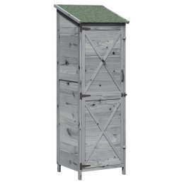 VidaXL Shed ogrodowy Szary 59,5 x 56 x 176,5 cm Drewno inżynieryjne