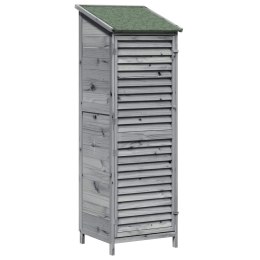 VidaXL Shed ogrodowy Szary 59 x 56 x 176 cm Drewno Świerkowe
