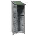 VidaXL Shed ogrodowy Szary 59 x 56 x 176 cm Drewno Świerkowe