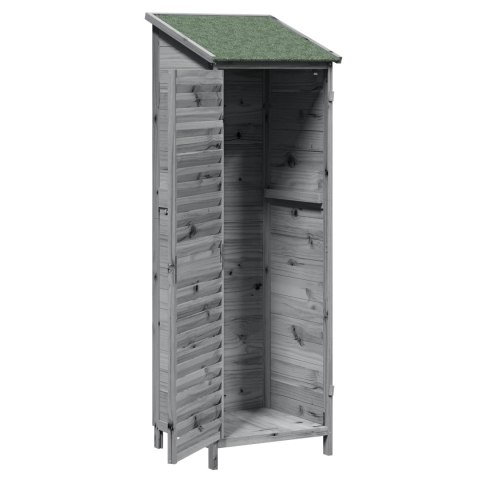 VidaXL Shed ogrodowy Szary 59 x 56 x 176 cm Drewno Świerkowe