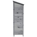 VidaXL Shed ogrodowy Szary 59 x 56 x 176 cm Drewno Świerkowe