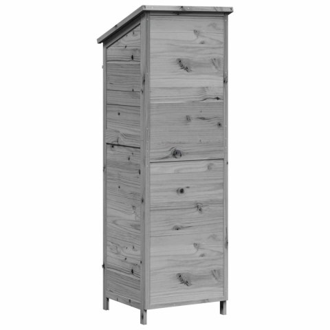 VidaXL Shed ogrodowy Szary 59 x 56 x 176 cm Drewno Świerkowe