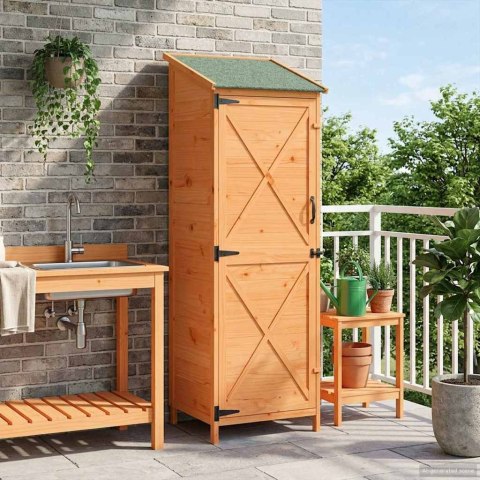 VidaXL Shed ogrodowy brązowy 59,5 x 56 x 176,5 cm Drewno inżynieryjne
