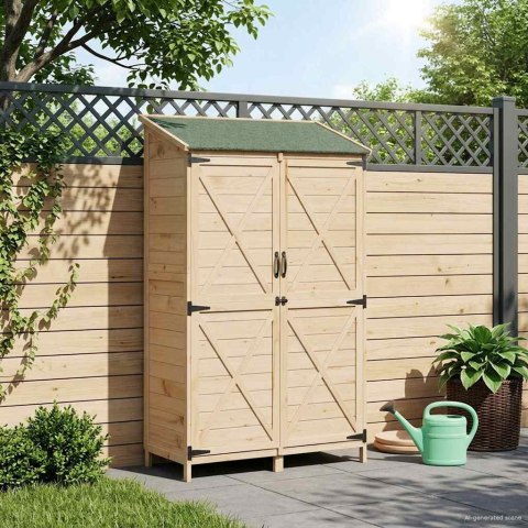 VidaXL Shed ogrodowy naturalny 106 x 56 x 176,5 cm Drewno inżynieryjne