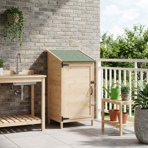 VidaXL Shed ogrodowy naturalny 59 x 56 x 113,5 cm Drewno inżynieryjne