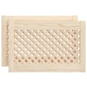 DRZWICZKI DO SZAFKI Z KRATKĄ 2 SZT 59,5X39,5 CM LITE DREWNO SOSNOWE