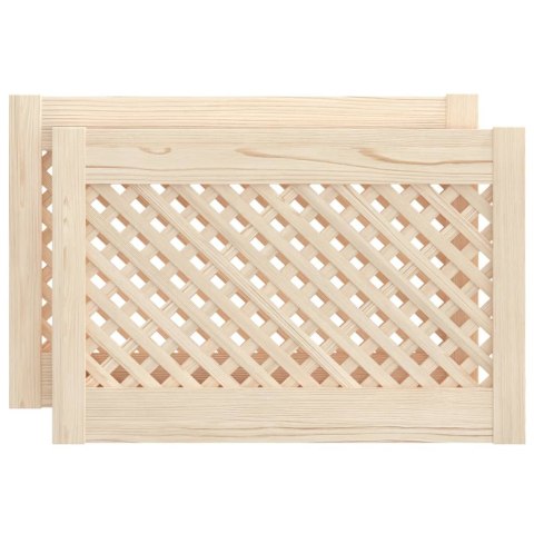 DRZWICZKI DO SZAFKI Z KRATKĄ 2 SZT 59,5X39,5 CM LITE DREWNO SOSNOWE