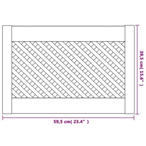 DRZWICZKI DO SZAFKI Z KRATKĄ 2 SZT 59,5X39,5 CM LITE DREWNO SOSNOWE
