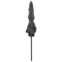 3-POZIOMOWY PARASOL NA ALUMINIOWYM SŁUPKU ANTRACYTOWY 2X2M