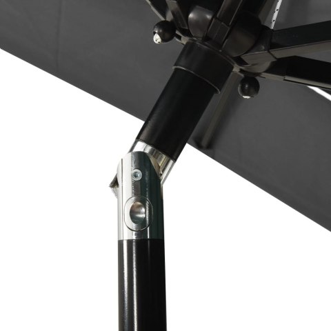 3-POZIOMOWY PARASOL NA ALUMINIOWYM SŁUPKU ANTRACYTOWY 2X2M