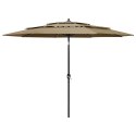3-POZIOMOWY PARASOL NA ALUMINIOWYM SŁUPKU KOLOR TAUPE 3M
