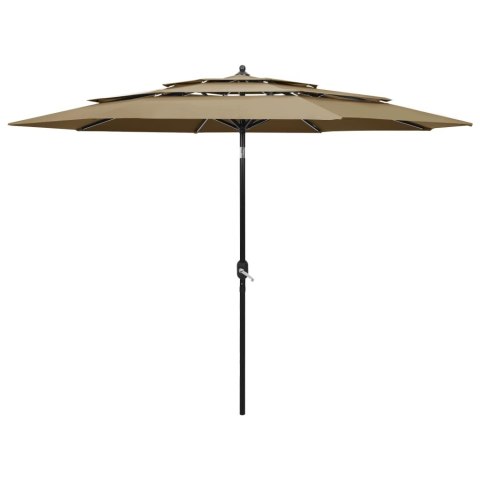 3-POZIOMOWY PARASOL NA ALUMINIOWYM SŁUPKU KOLOR TAUPE 3M