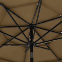 3-POZIOMOWY PARASOL NA ALUMINIOWYM SŁUPKU KOLOR TAUPE 3M