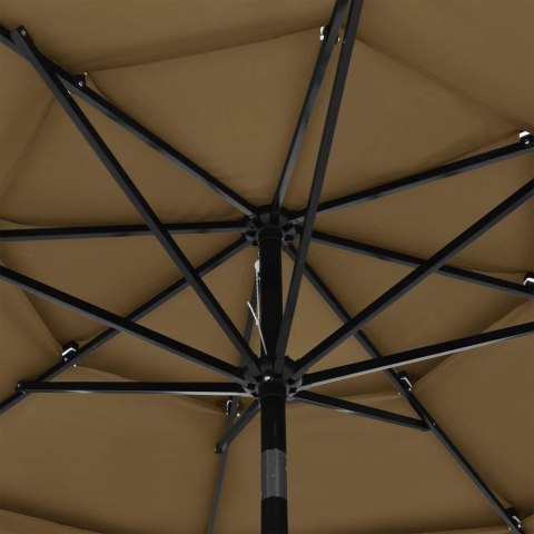 3-POZIOMOWY PARASOL NA ALUMINIOWYM SŁUPKU KOLOR TAUPE 3M
