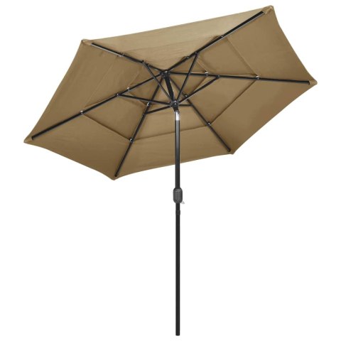 3-POZIOMOWY PARASOL NA ALUMINIOWYM SŁUPKU TAUPE 2,5M