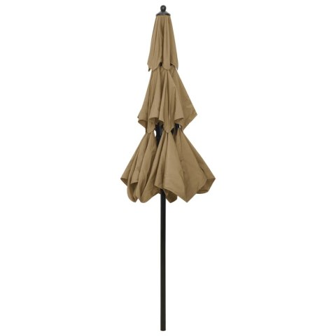 3-POZIOMOWY PARASOL NA ALUMINIOWYM SŁUPKU TAUPE 2,5M