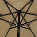 3-POZIOMOWY PARASOL NA ALUMINIOWYM SŁUPKU TAUPE 2,5M