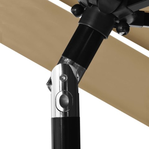 3-POZIOMOWY PARASOL NA ALUMINIOWYM SŁUPKU TAUPE 2,5M