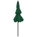 3-POZIOMOWY PARASOL NA ALUMINIOWYM SŁUPKU ZIELONY 2,5M