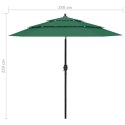 3-POZIOMOWY PARASOL NA ALUMINIOWYM SŁUPKU ZIELONY 2,5M